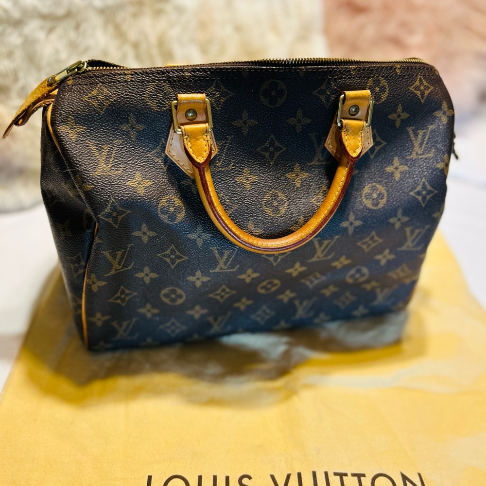 Louis Vuitton Classic Monogram Speedy 30 with Tan Accents